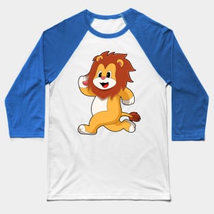 Lion Runner Running Baseball T-Shirt